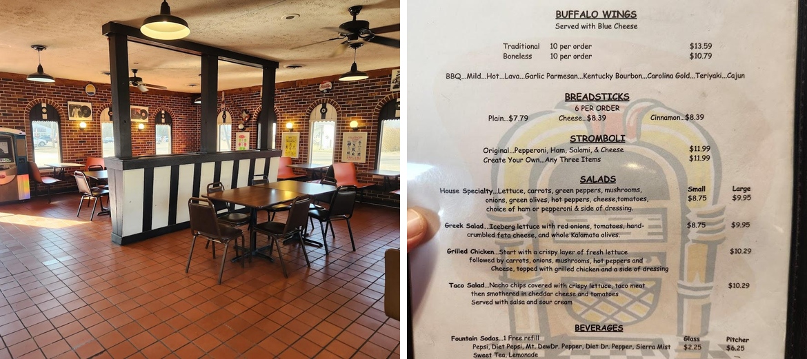 Jukebox Pizza Menu